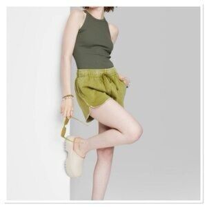 Wild‎ fable green high rise dolphin lounge comfort stretch shorts medium